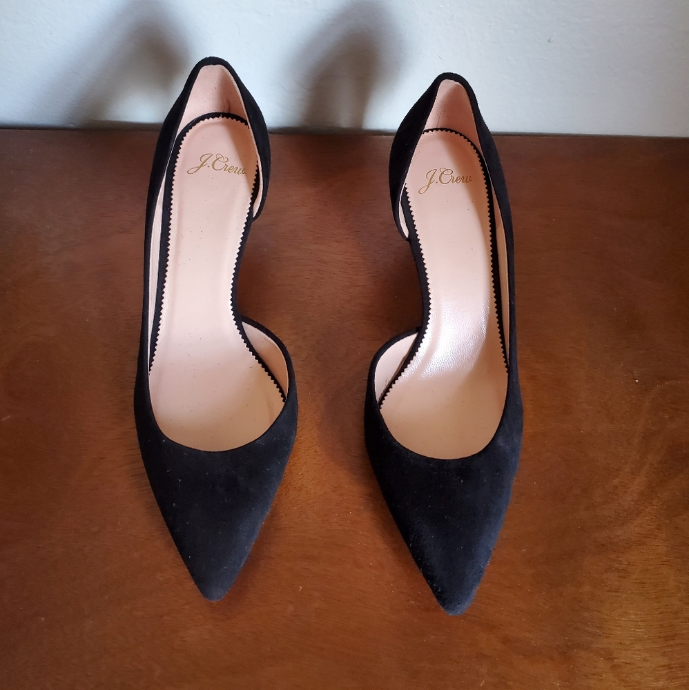 New J. Crew Black Suede Heels